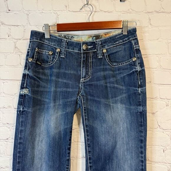 Adiktd Blue Straight Leg Jeans with Natural Fade - Picture 2 of 8